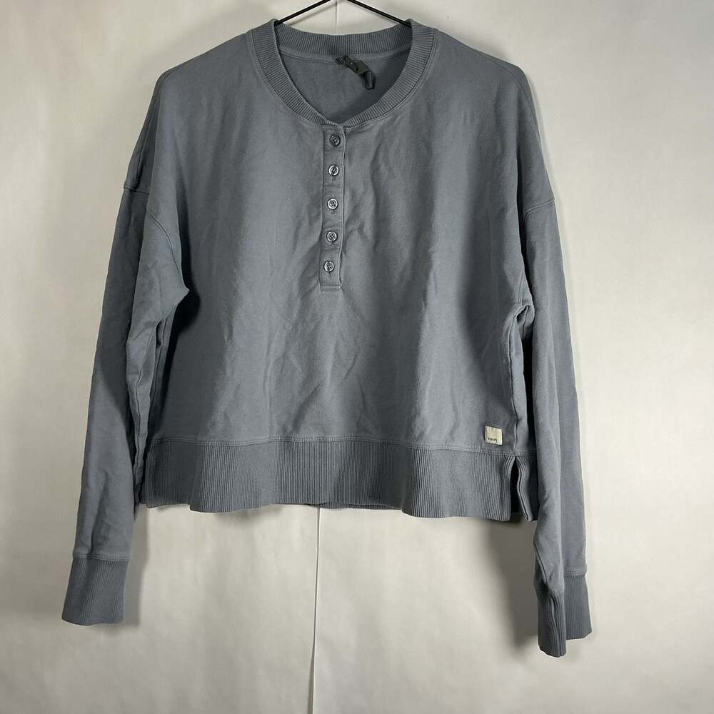 Vuori Laguna Henley Pullover Sweatshirt Gray Size M
